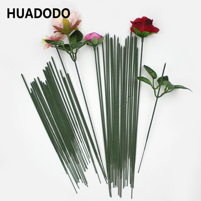 HUAODO 50pcs 18cm/ 25cm Flower stems Arrangement for Artificial flowers  head accessory Flower wall Branches wedding